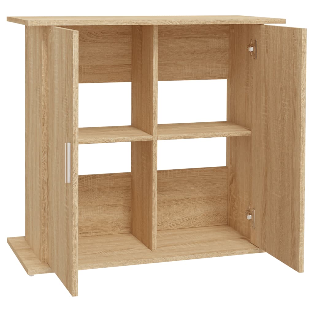 Sonoma tölgyfa akváriumállvány 81 x 36 x 73 cm rétegelt fából 6