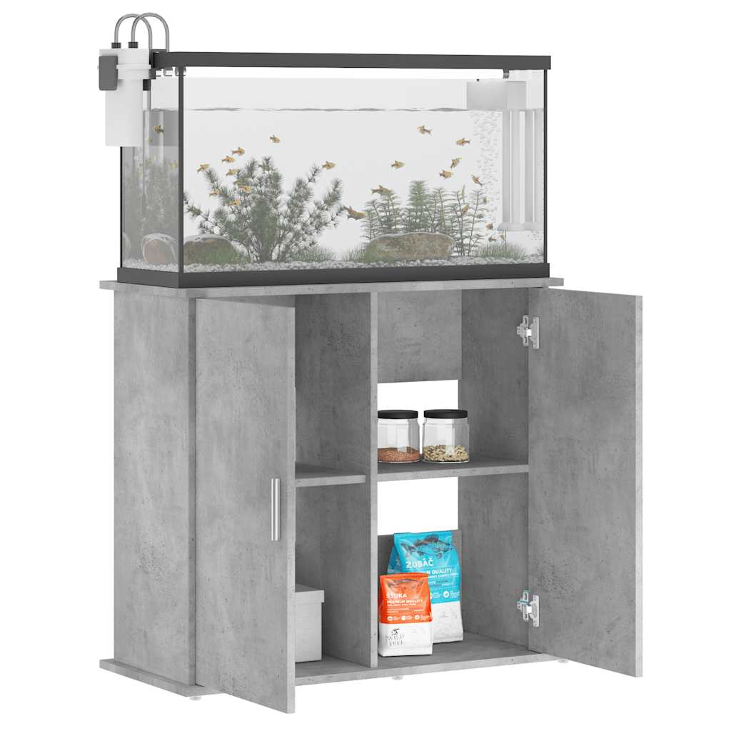 Betonszürke akváriumállvány 81 x 36 x 73 cm rétegelt fából 3
