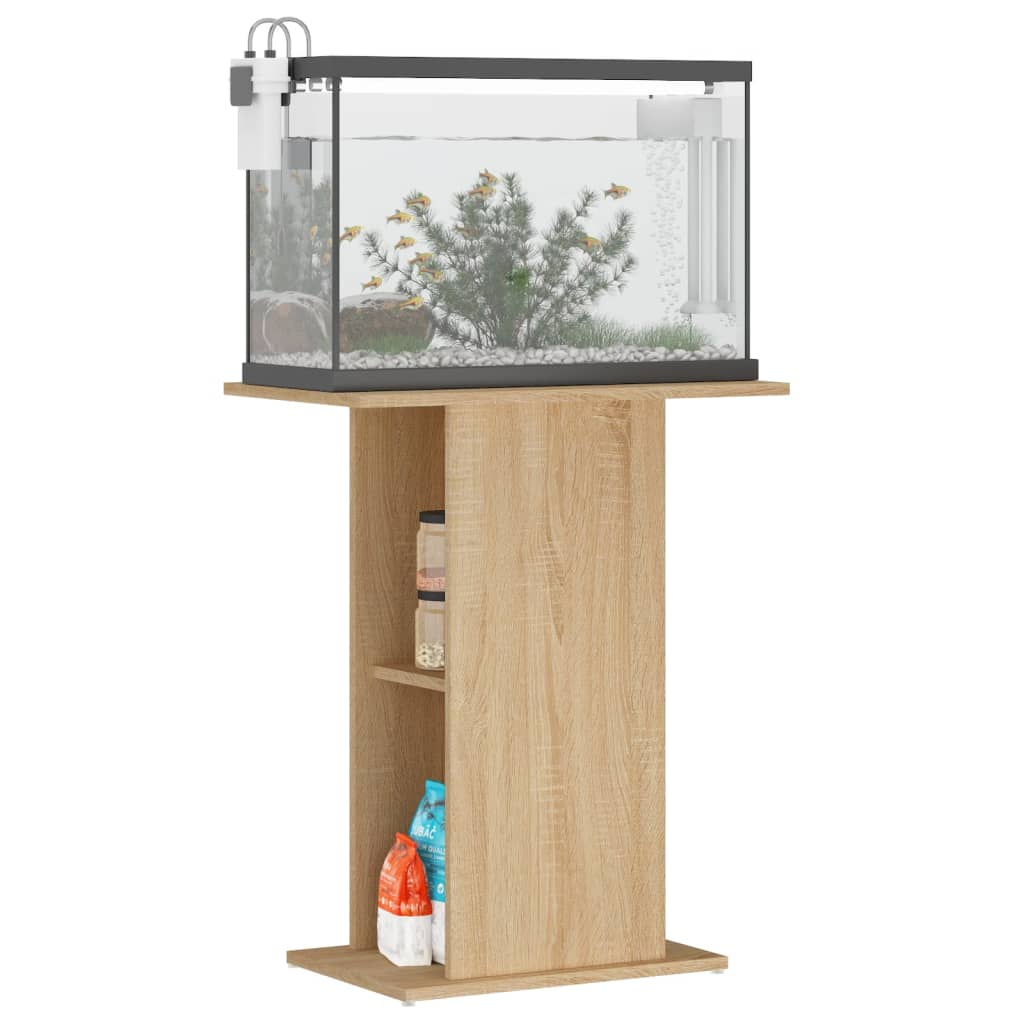 Sonoma tölgyfa akváriumállvány 60,5 x 36 x 72,5 cm rétegelt fából 3