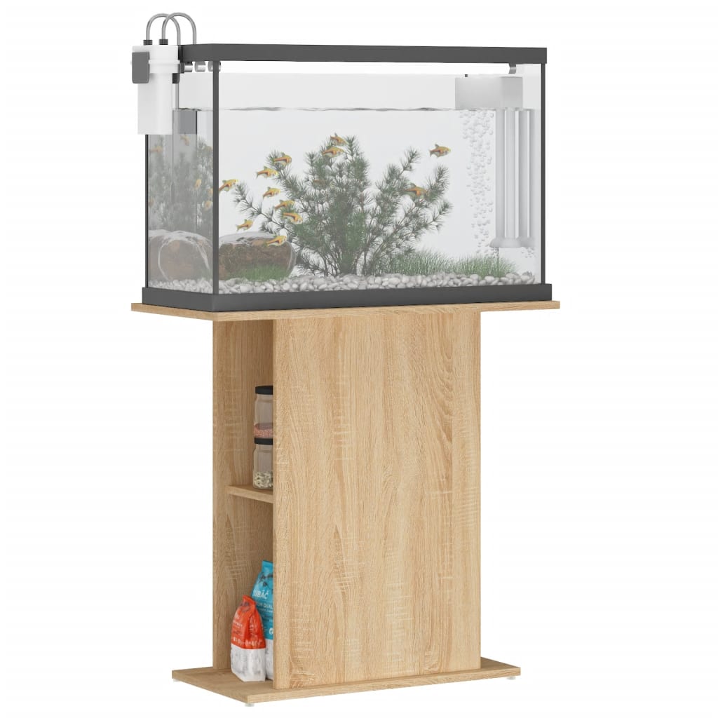 Sonoma tölgyfa akváriumállvány 75 x 36 x 72,5 cm rétegelt fából 3