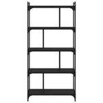 5 szintes fekete szerelt fa könyvespolc 76 x 32 x 158 cm 3