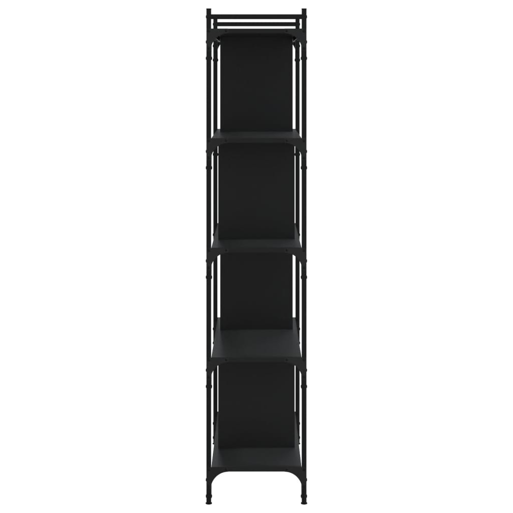 5 szintes fekete szerelt fa könyvespolc 76 x 32 x 158 cm 5