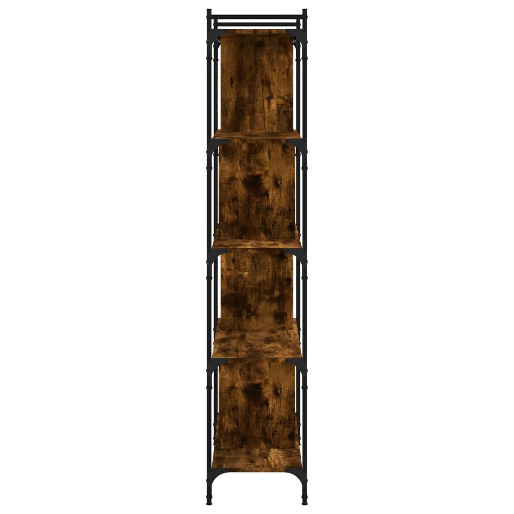 5 szintes füstös tölgy színű fa könyvespolc 76 x 32 x 158 cm 5