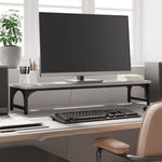 Szürke sonoma színű szerelt fa monitorállvány 85 x 23 x 15,5 cm