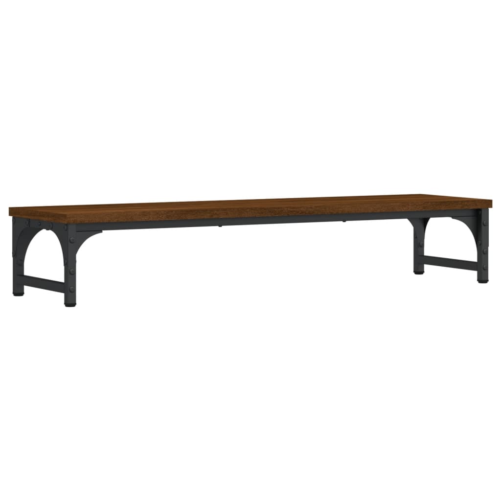 Barna tölgyszínű szerelt fa monitorállvány 85 x 23 x 15,5 cm 2