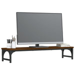 Barna tölgyszínű szerelt fa monitorállvány 85 x 23 x 15,5 cm 3
