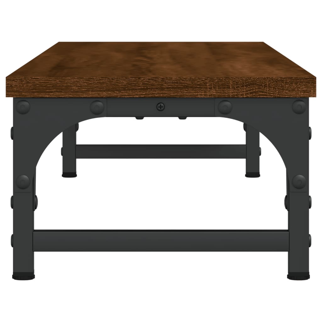Barna tölgyszínű szerelt fa monitorállvány 85 x 23 x 15,5 cm 5