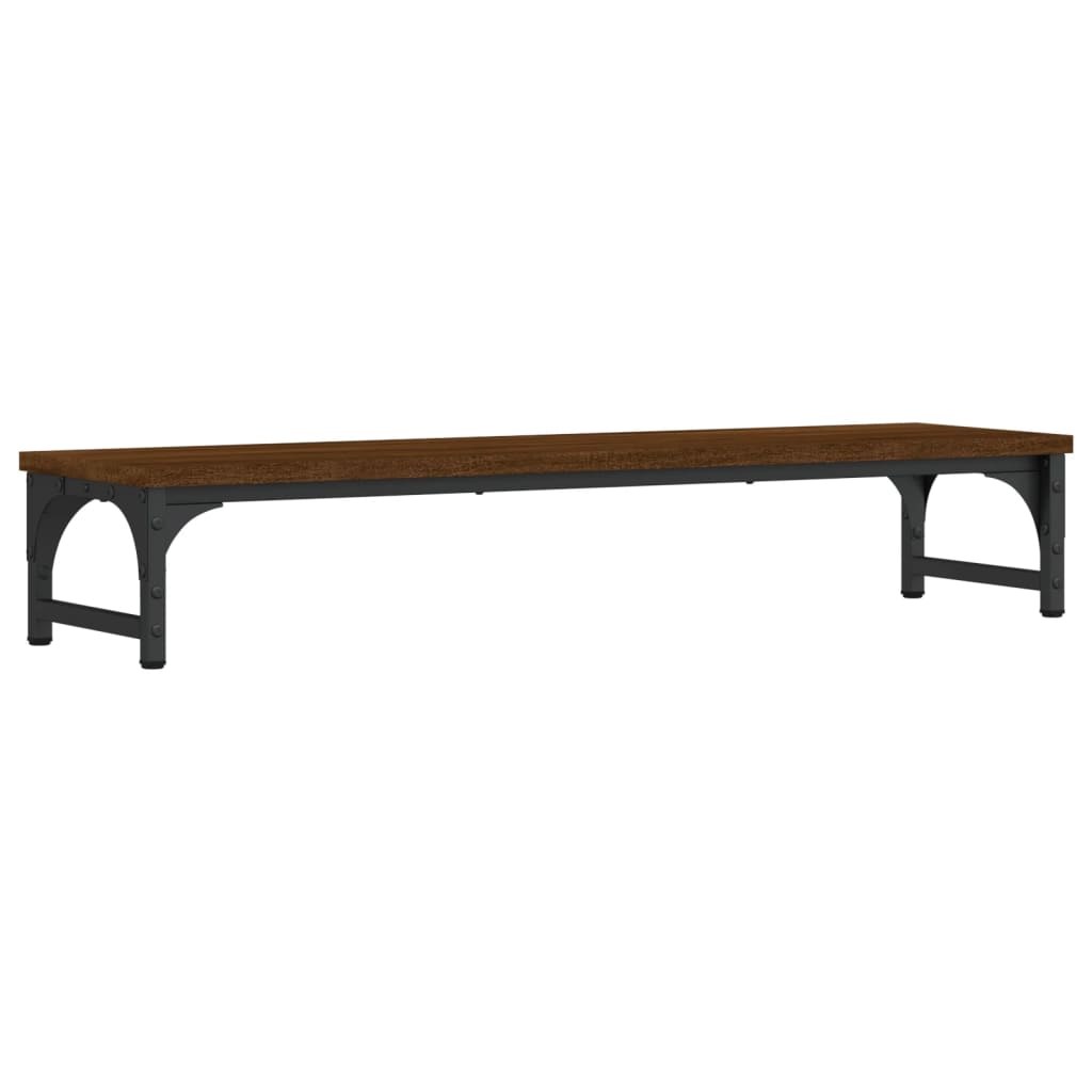 Barna tölgyszínű szerelt fa monitorállvány 85 x 23 x 15,5 cm 6