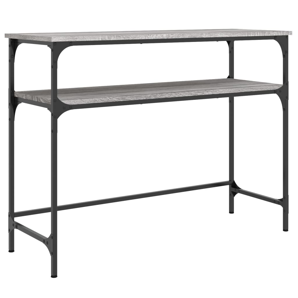 Szürke sonoma színű szerelt fa konzolasztal 100x35,5x75 cm 2