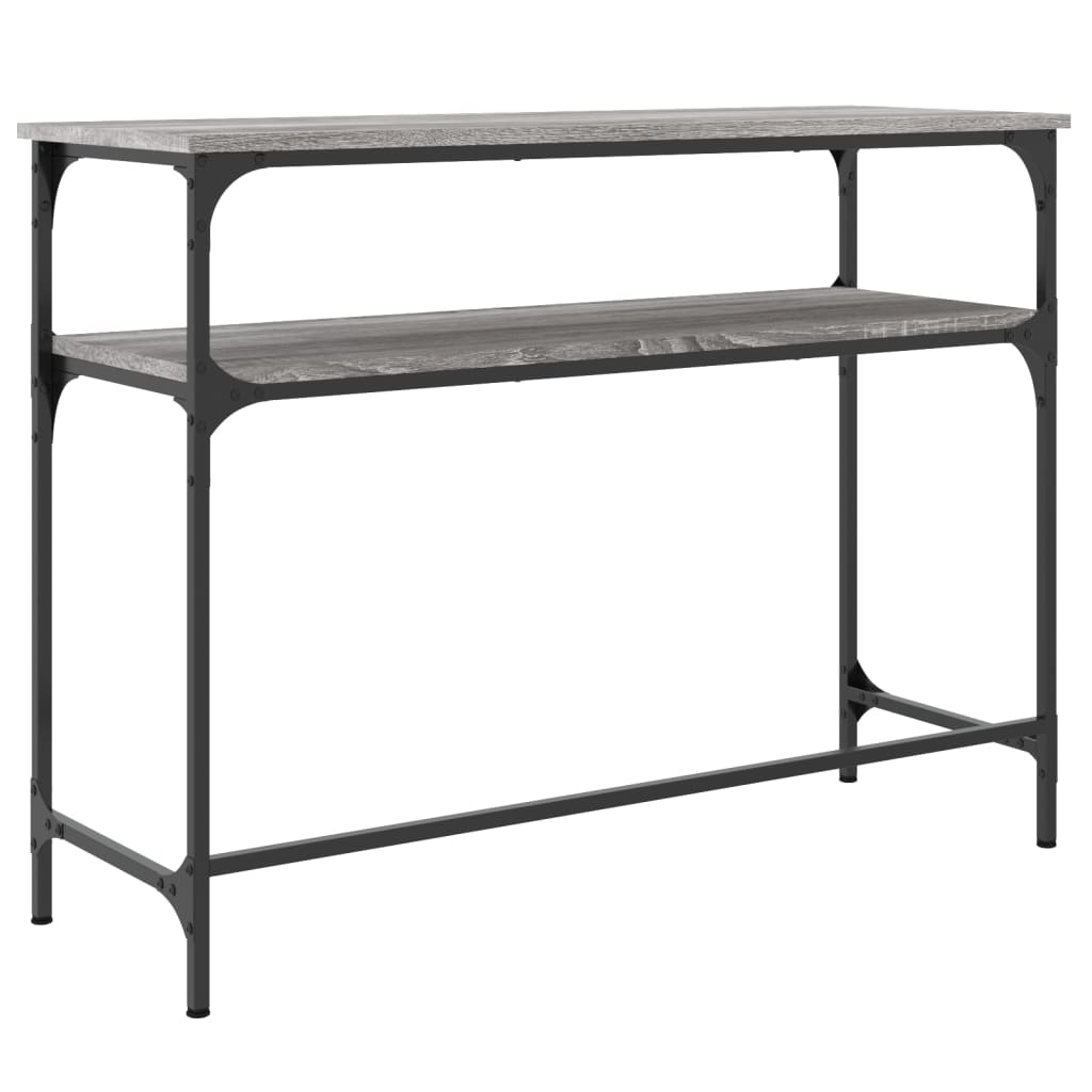 Szürke sonoma színű szerelt fa konzolasztal 100x35,5x75 cm 6