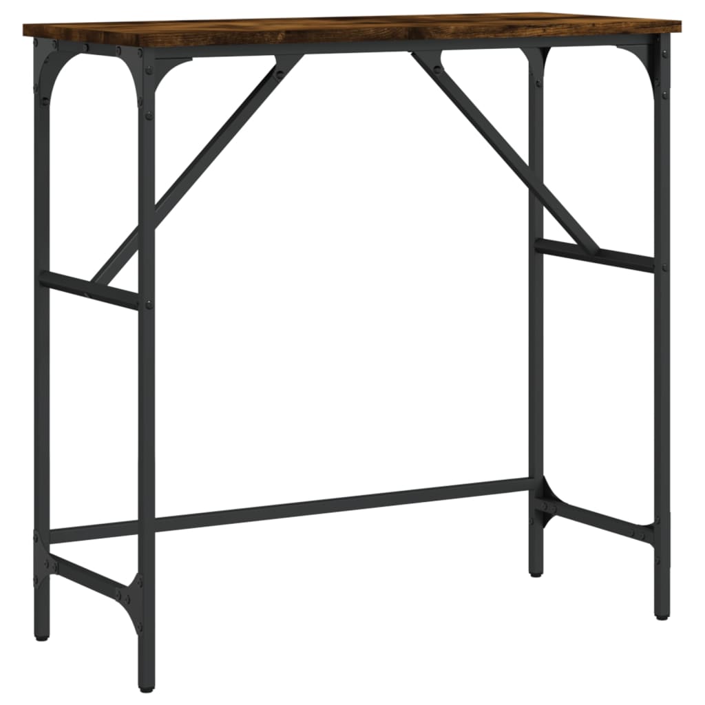 Füstös tölgy színű szerelt fa tálalóasztal 75x32x75 cm 2