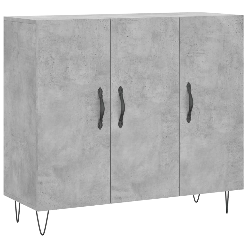 Betonszürke szerelt fa tálalószekrény 90 x 34 x 80 cm 2