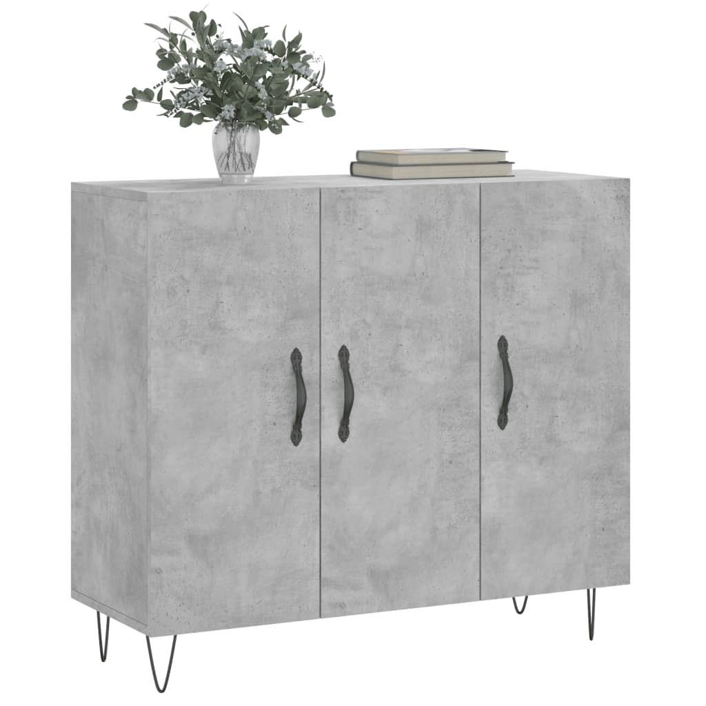 Betonszürke szerelt fa tálalószekrény 90 x 34 x 80 cm 3