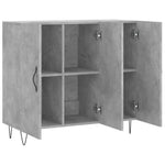 Betonszürke szerelt fa tálalószekrény 90 x 34 x 80 cm 5