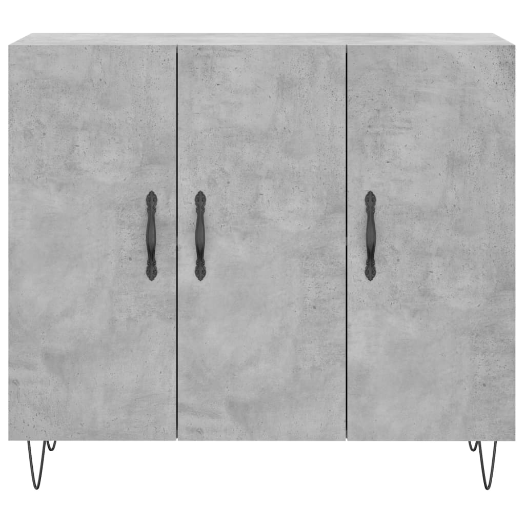 Betonszürke szerelt fa tálalószekrény 90 x 34 x 80 cm 6