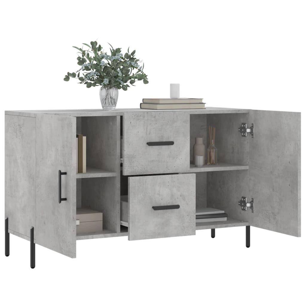 Betonszürke szerelt fa tálalószekrény 100 x 36 x 60 cm 4