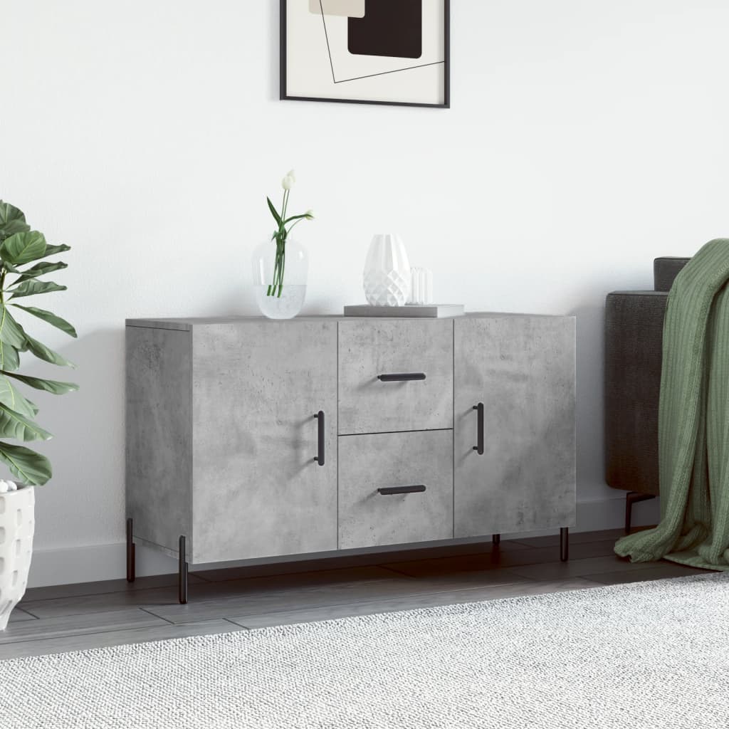 Betonszürke szerelt fa tálalószekrény 100 x 36 x 60 cm