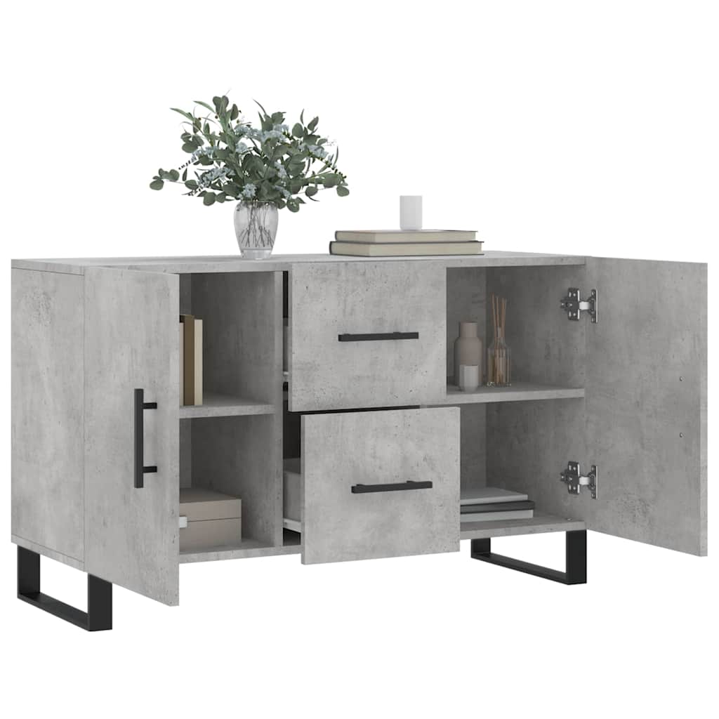 Betonszürke szerelt fa tálalószekrény 100 x 36 x 60 cm 4