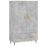 Betonszürke szerelt fa magasszekrény 69,5 x 31 x 115 cm 2