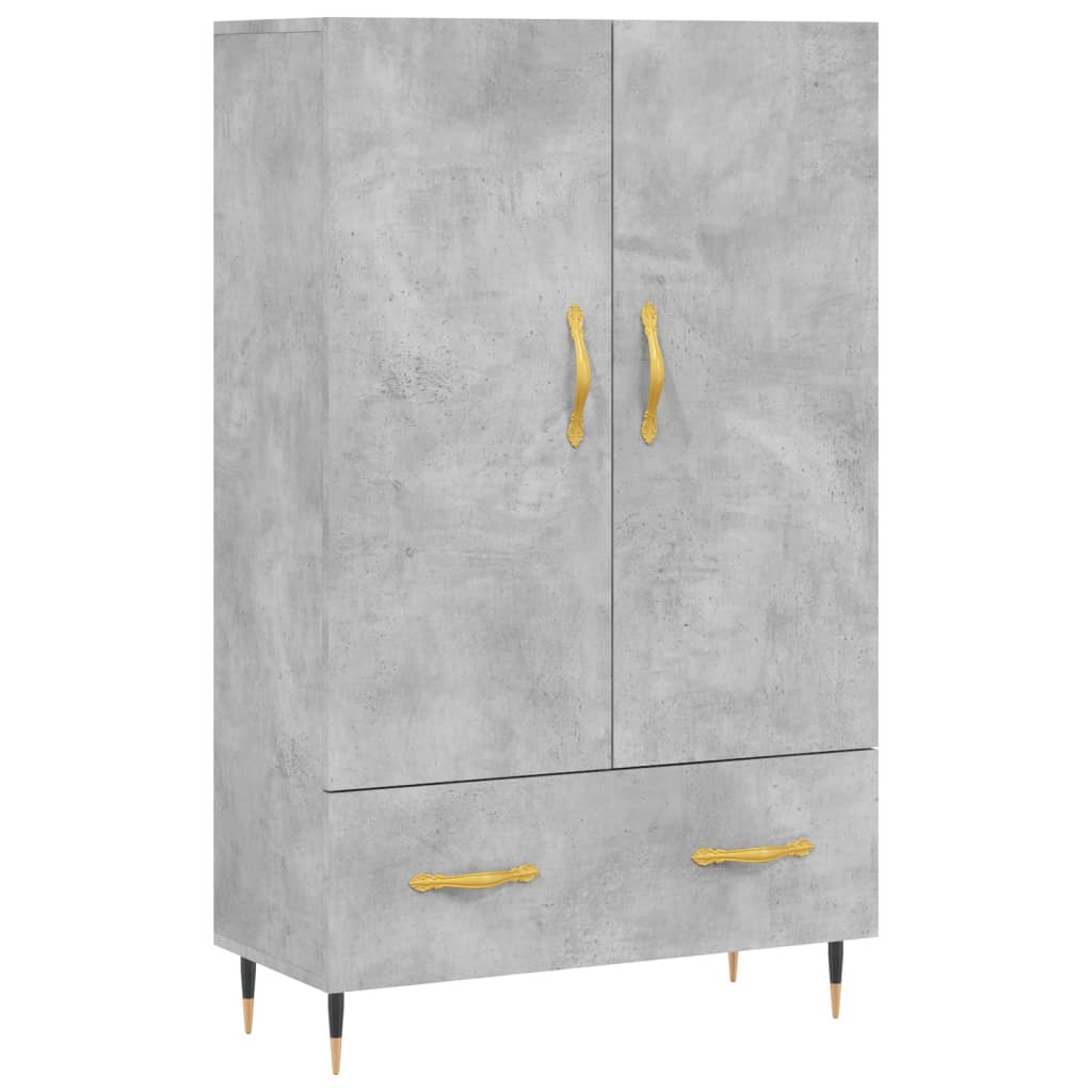 Betonszürke szerelt fa magasszekrény 69,5 x 31 x 115 cm 2