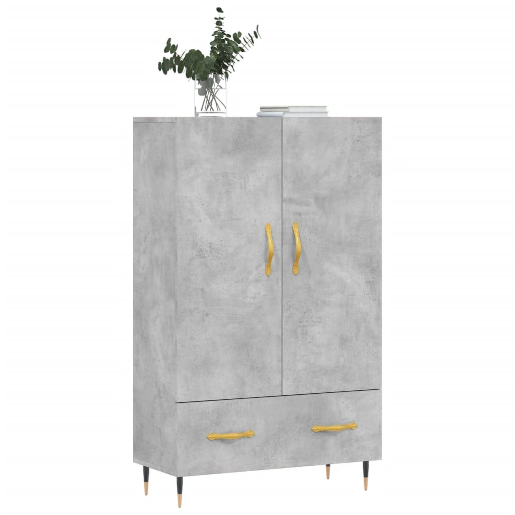 Betonszürke szerelt fa magasszekrény 69,5 x 31 x 115 cm 3