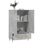 Betonszürke szerelt fa magasszekrény 69,5 x 31 x 115 cm 4