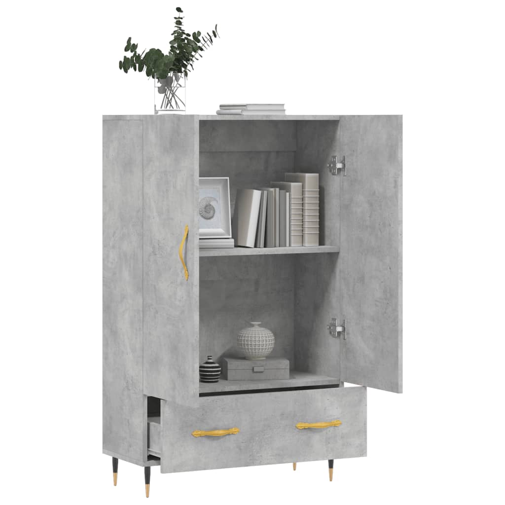 Betonszürke szerelt fa magasszekrény 69,5 x 31 x 115 cm 4
