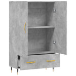 Betonszürke szerelt fa magasszekrény 69,5 x 31 x 115 cm 5