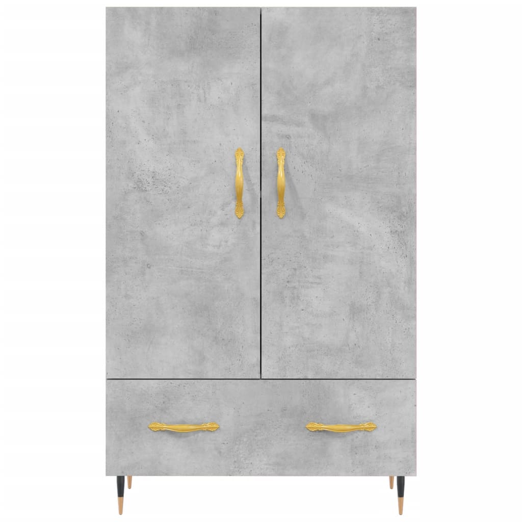 Betonszürke szerelt fa magasszekrény 69,5 x 31 x 115 cm 6