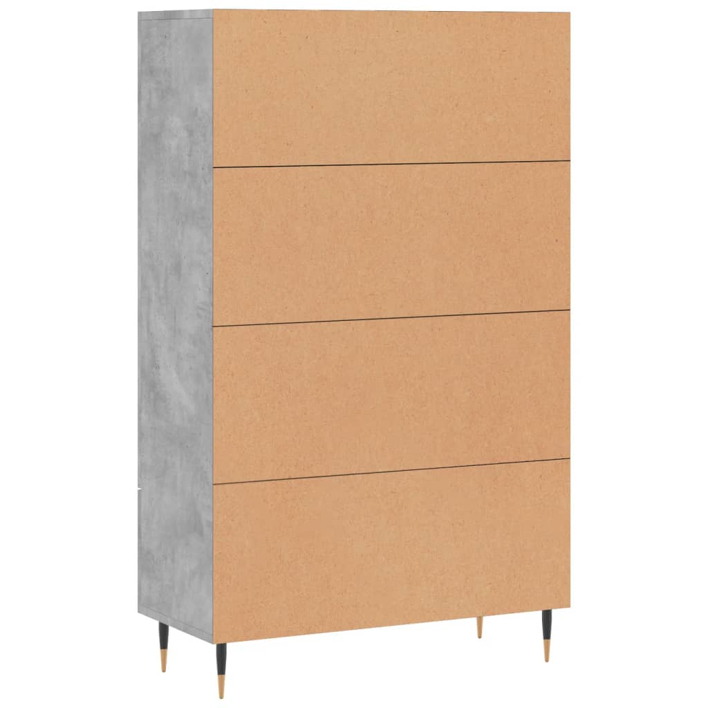 Betonszürke szerelt fa magasszekrény 69,5 x 31 x 115 cm 8