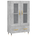 Betonszürke szerelt fa magasszekrény 69,5 x 31 x 115 cm 2