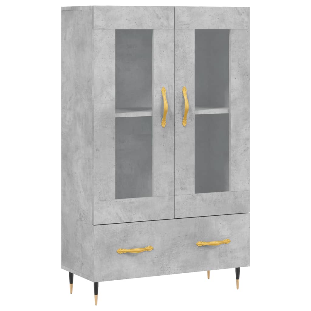Betonszürke szerelt fa magasszekrény 69,5 x 31 x 115 cm 2