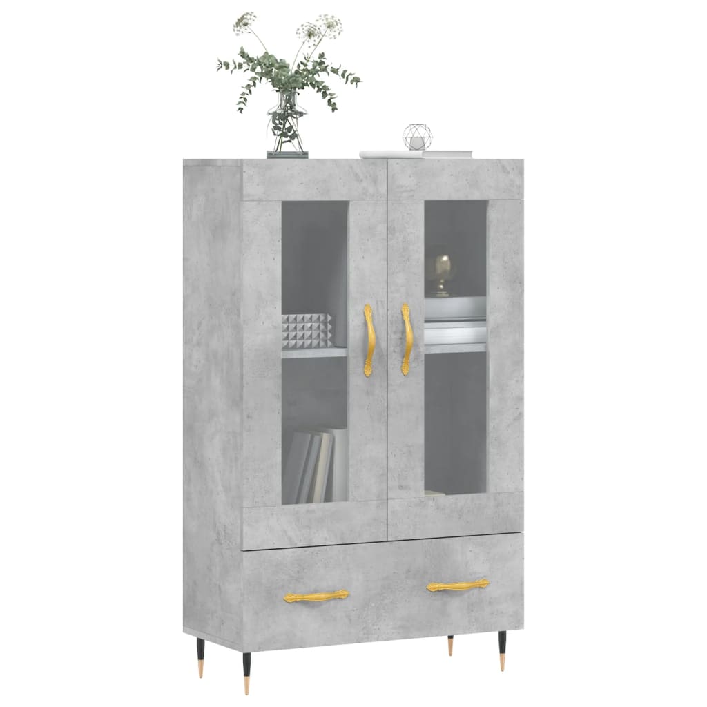 Betonszürke szerelt fa magasszekrény 69,5 x 31 x 115 cm 3
