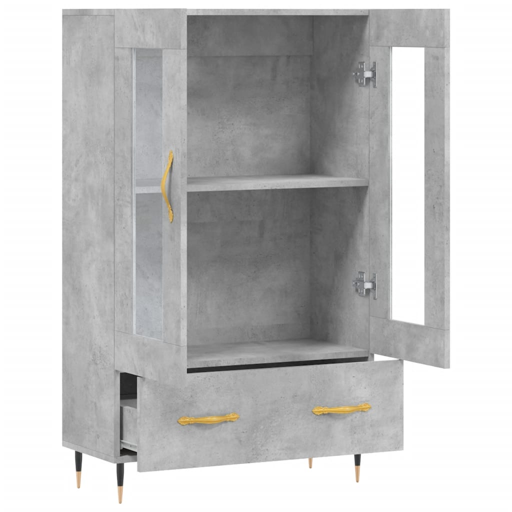 Betonszürke szerelt fa magasszekrény 69,5 x 31 x 115 cm 5
