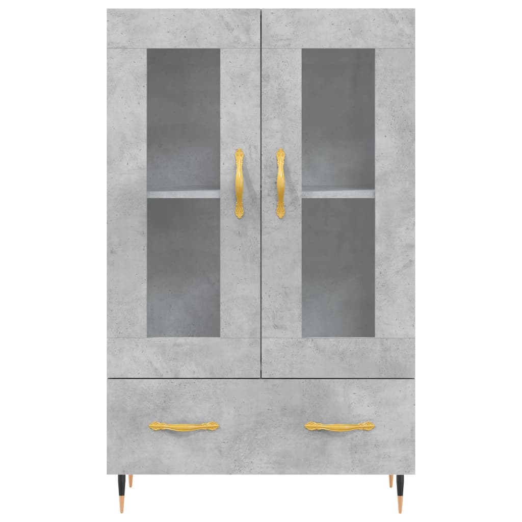Betonszürke szerelt fa magasszekrény 69,5 x 31 x 115 cm 6
