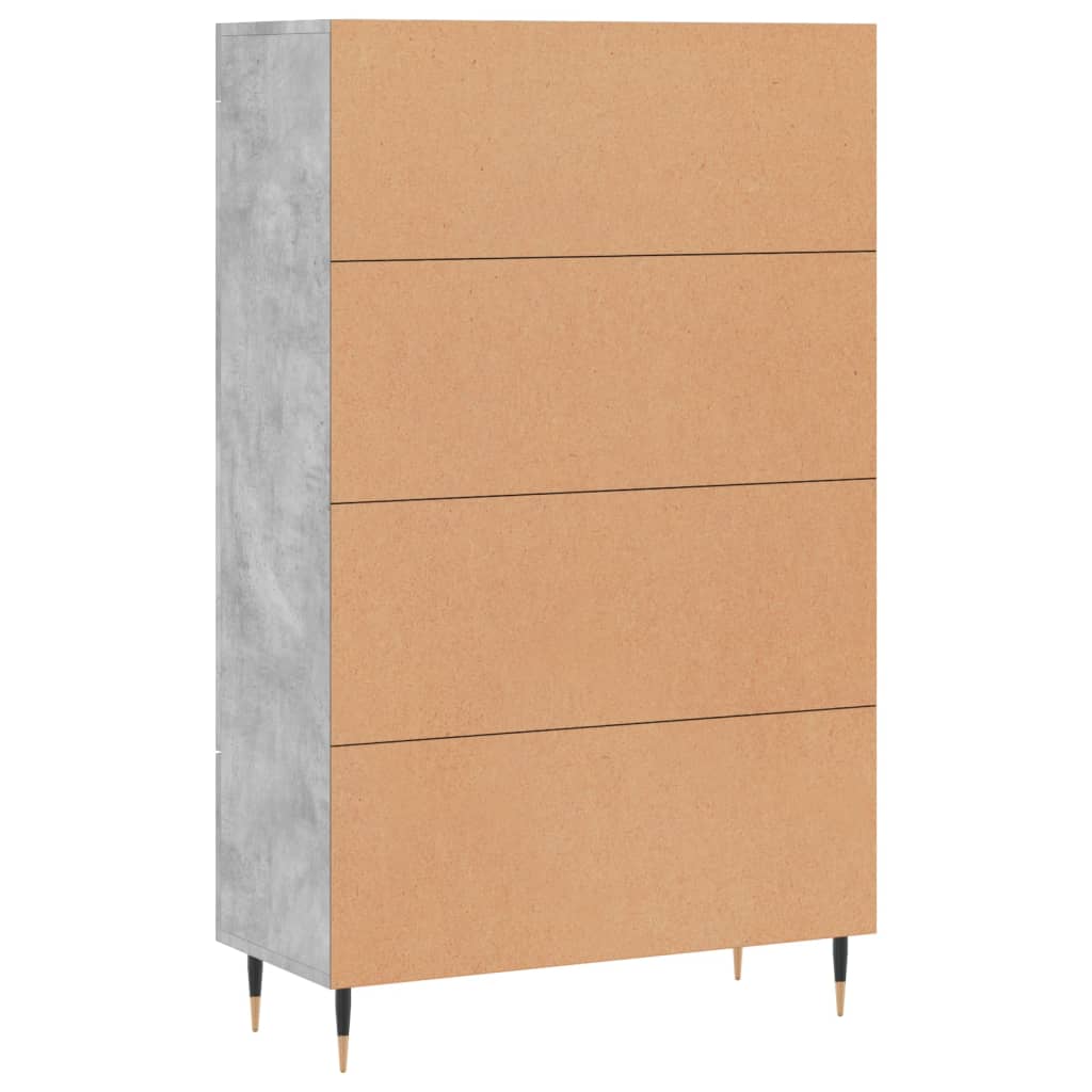 Betonszürke szerelt fa magasszekrény 69,5 x 31 x 115 cm 8