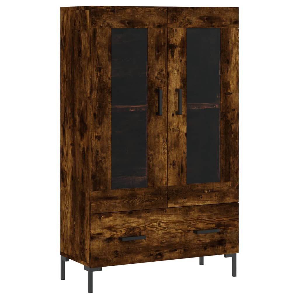 Füstös tölgy színű szerelt fa magasszekrény 69,5 x 31 x 115 cm 2