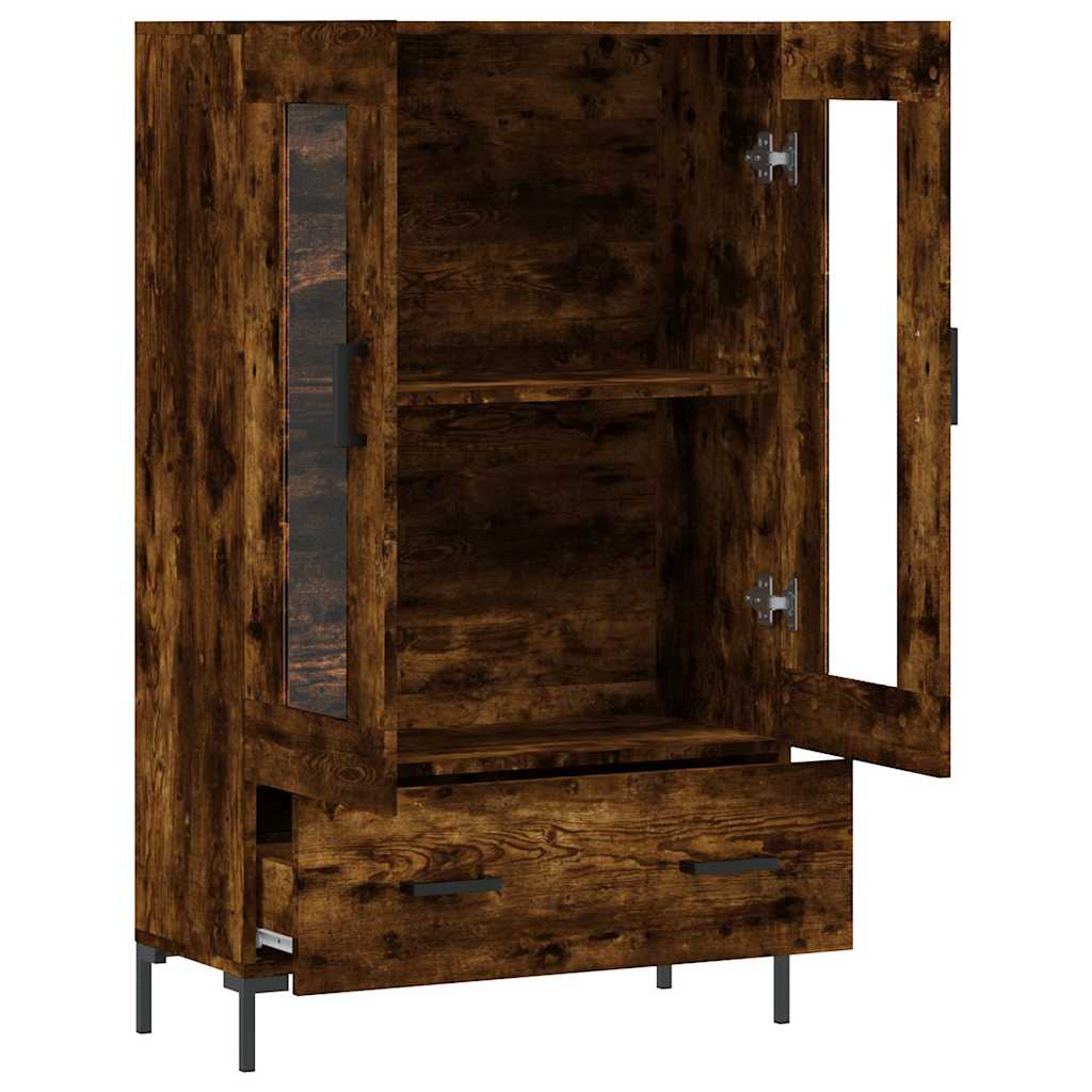 Füstös tölgy színű szerelt fa magasszekrény 69,5 x 31 x 115 cm 5