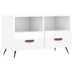 Fehér magasfényű szerelt fa TV-szekrény 80x36x50 cm 2