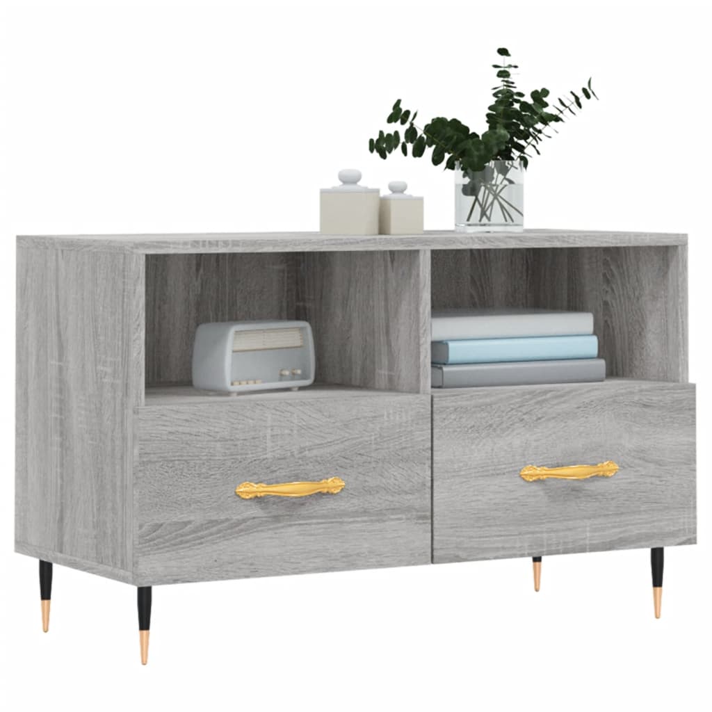 Szürke sonoma színű szerelt fa TV-szekrény 80x36x50 cm 3