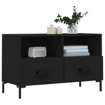 Fekete szerelt fa TV-szekrény 80 x 36 x 50 cm 3