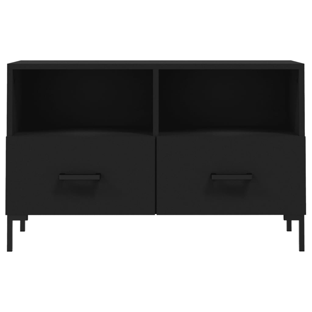 Fekete szerelt fa TV-szekrény 80 x 36 x 50 cm 5