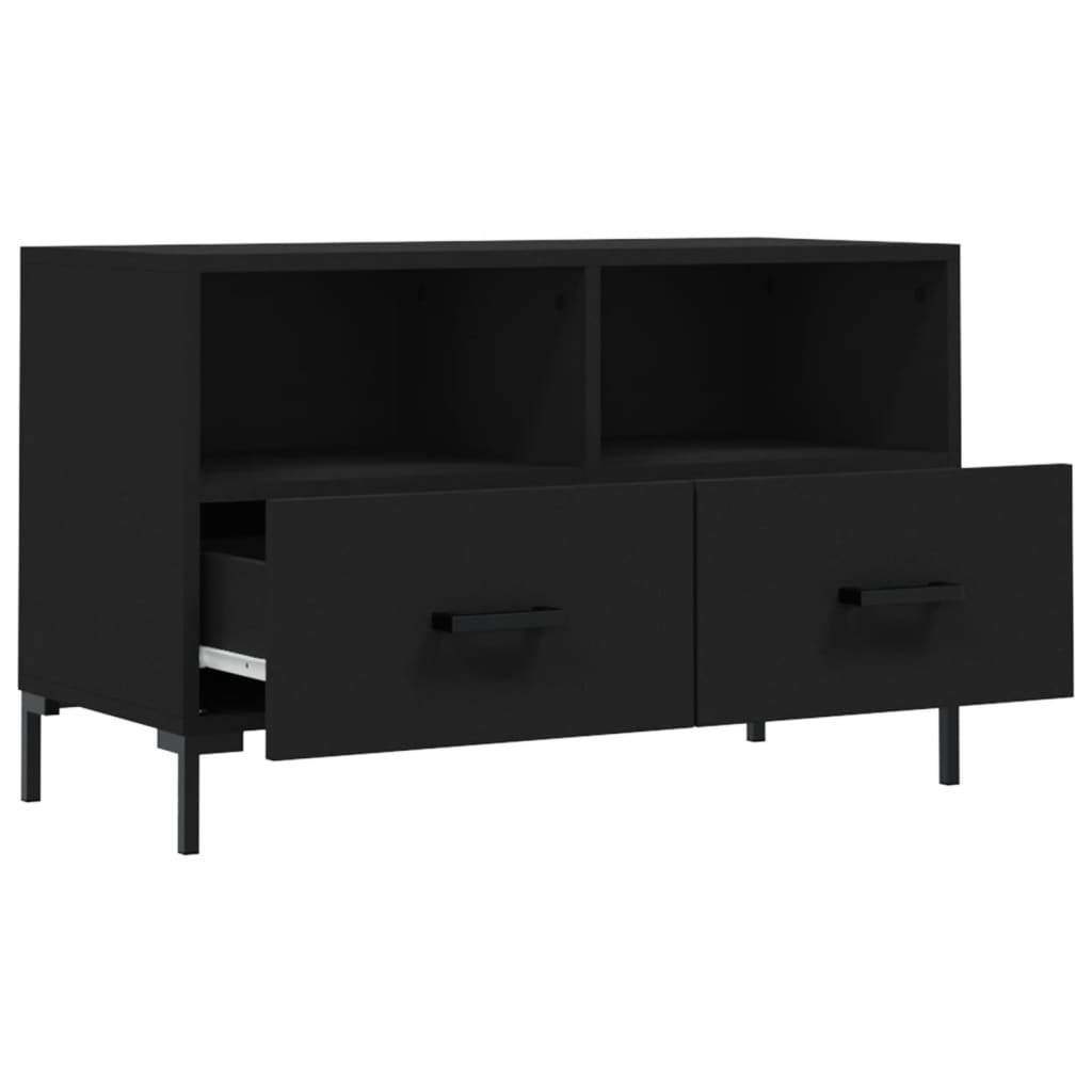 Fekete szerelt fa TV-szekrény 80 x 36 x 50 cm 6