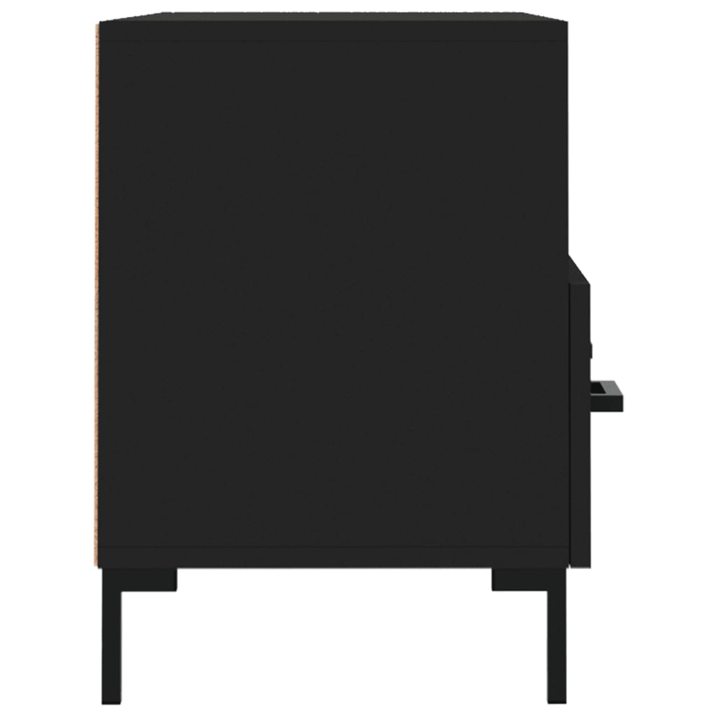 Fekete szerelt fa TV-szekrény 80 x 36 x 50 cm 7