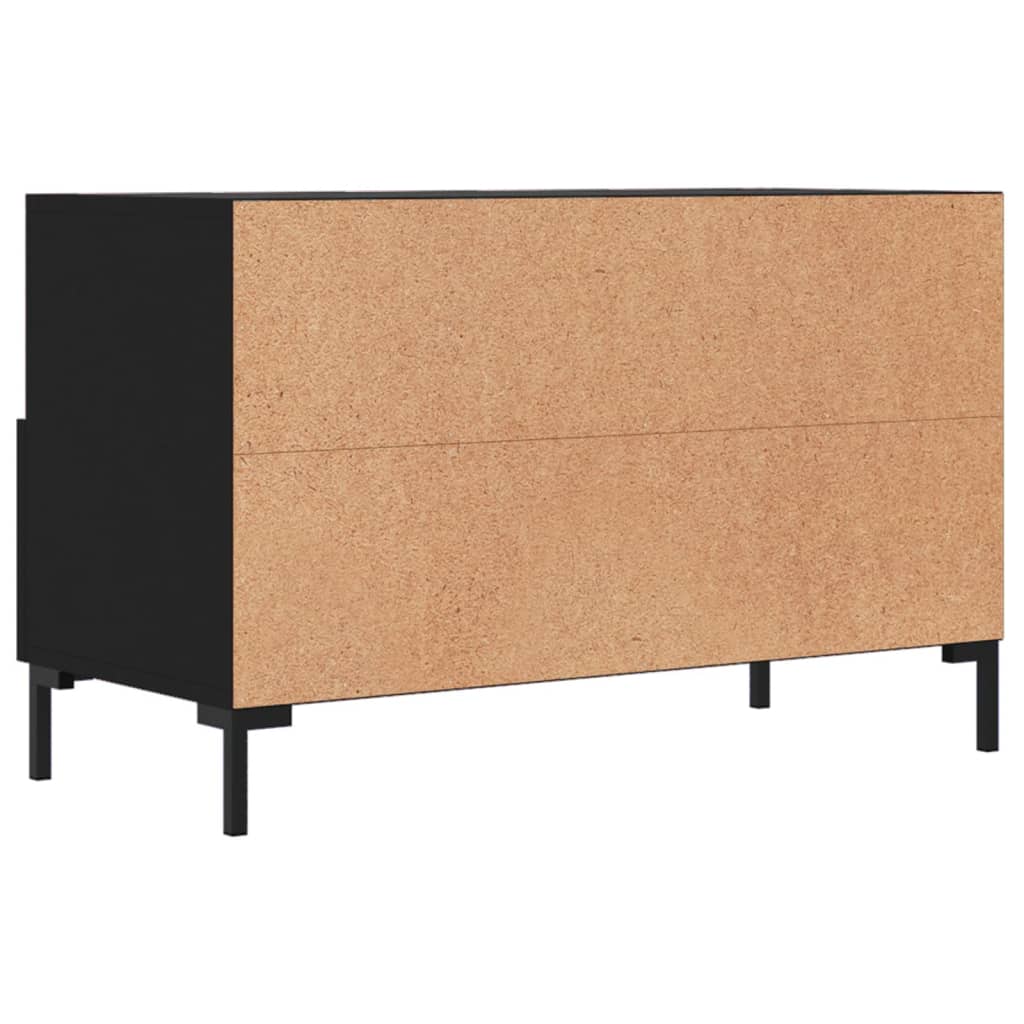 Fekete szerelt fa TV-szekrény 80 x 36 x 50 cm 8