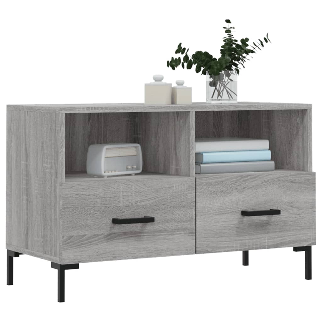 Szürke sonoma színű szerelt fa TV-szekrény 80x36x50 cm 3