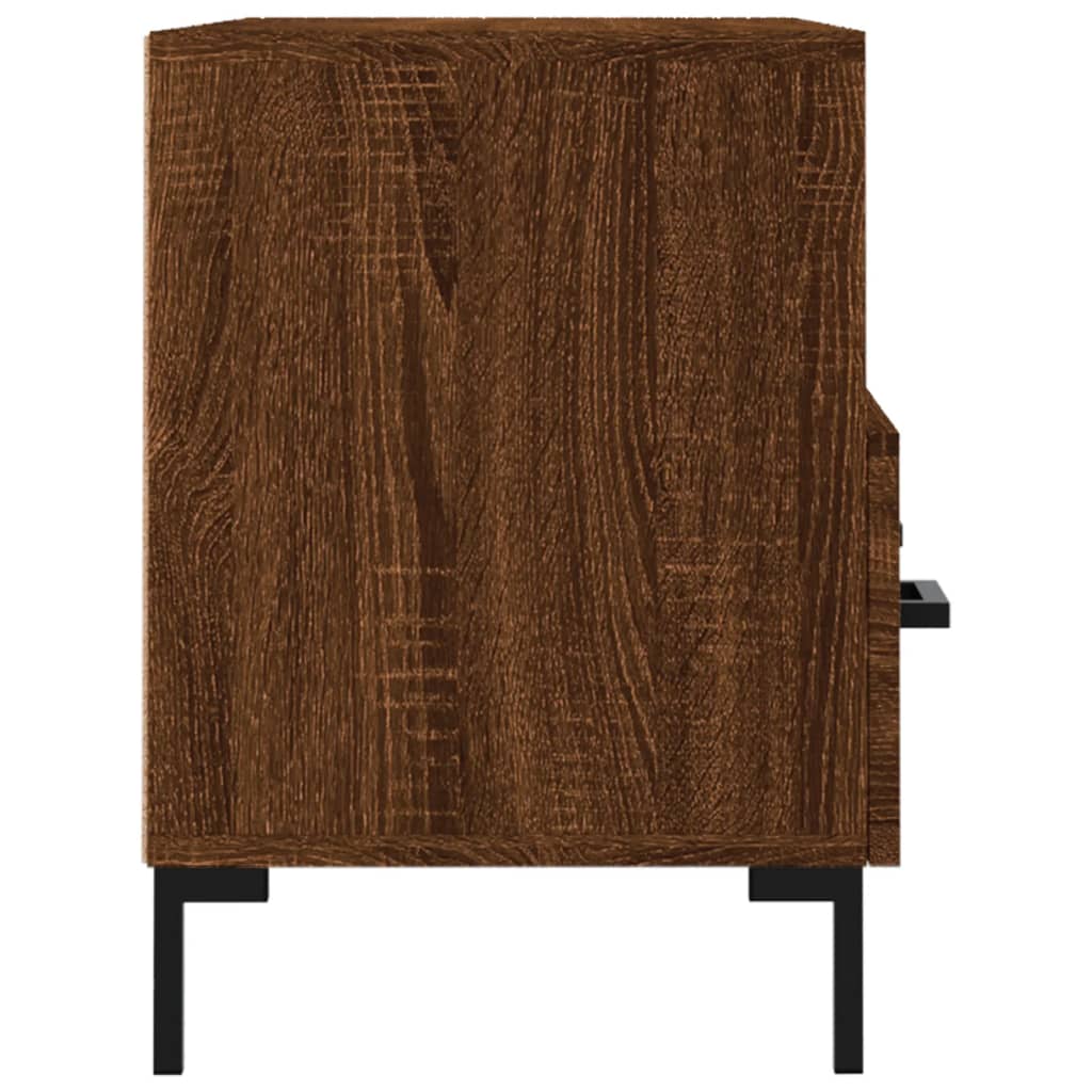 Barna tölgyszínű szerelt fa TV-szekrény 80 x 36 x 50 cm 7