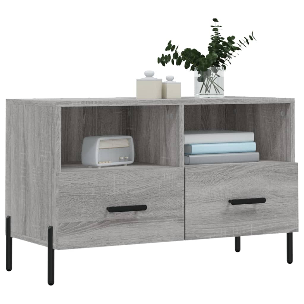 Szürke sonoma színű szerelt fa TV-szekrény 80x36x50 cm 3
