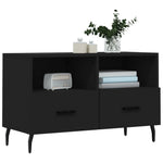 Fekete szerelt fa TV-szekrény 80 x 36 x 50 cm 3