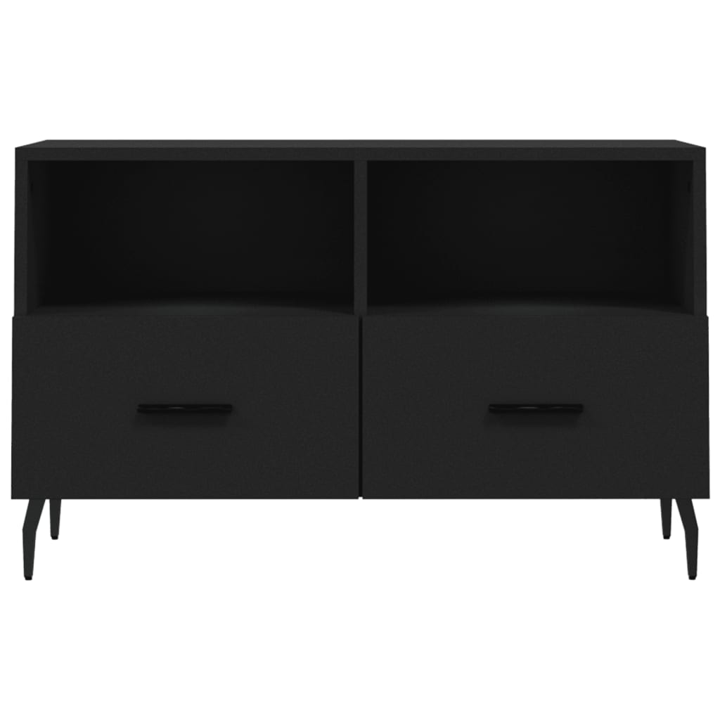 Fekete szerelt fa TV-szekrény 80 x 36 x 50 cm 5